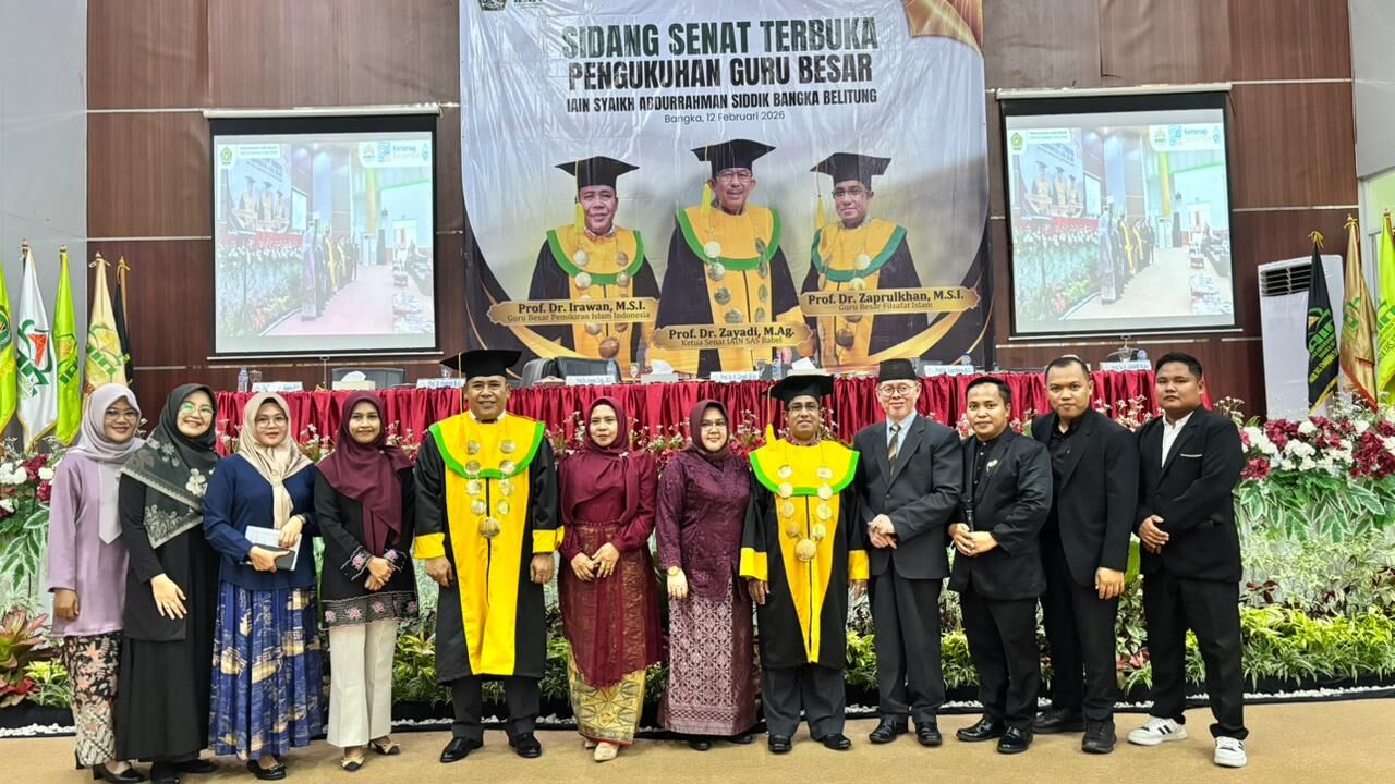 IAIN SAS BABEL tambah 2 Guru Besar, Prof. Dr. Irawan, M.S.I. dan Prof. Dr. Zaprulkhan, M.S.I. Keduanya merupakan Dosen Hombase Fakultas Dakwah dan Komunikasi Islam.