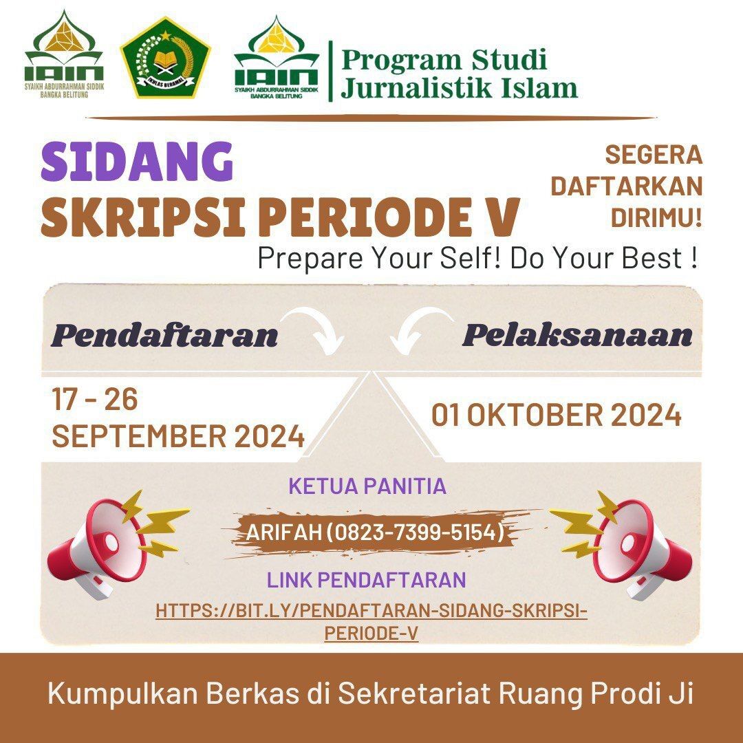 Pengumuman Sidang Skripsi Periode ke-5 FDKI Tahun 2024